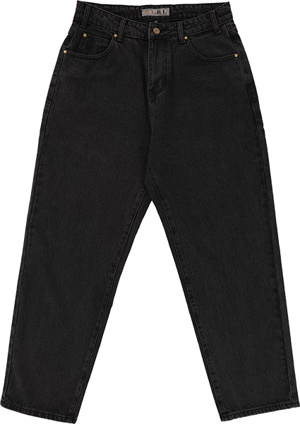 GIRL JEANS 36 WASHED BLACK