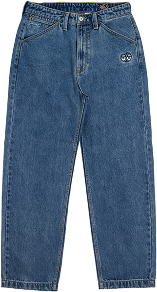 KROOKED EYES DENIM TWILL PANTS LARGE-STONE WASH