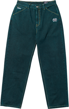 KROOKED EYES DENIM TWILL PANT MEDIUM-GREEN OVERDYE