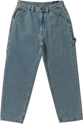 KROOKED KOFFIN CARPENTER PANTS 34 BLEACHED DENIM
