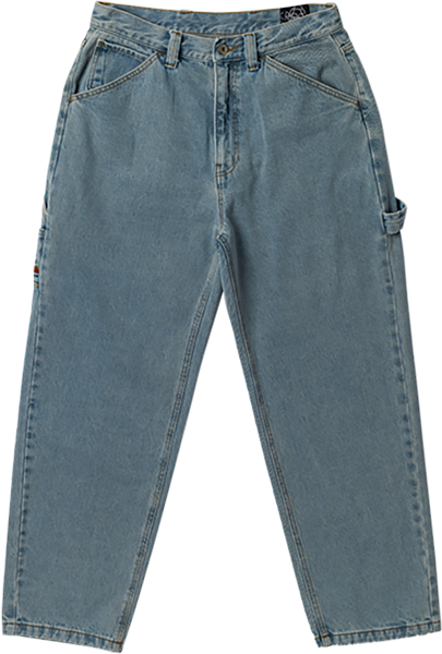 KROOKED KOFFIN CARPENTER PANTS 40 BLEACHED DENIM