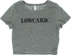 LOWCARD LOGO CROP TOP XS SMALL HEATHER GREY BLK