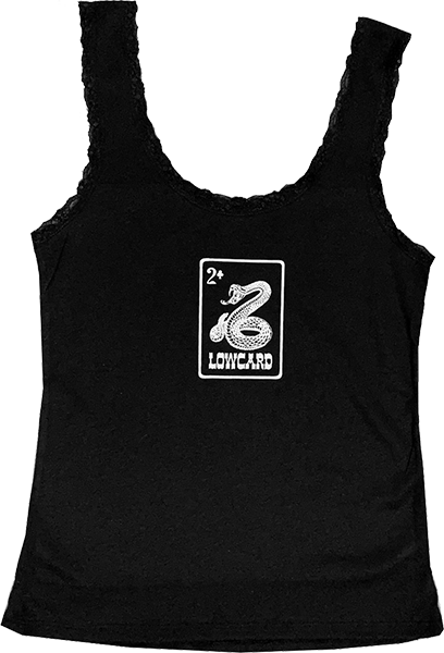 LOWCARD RATTLER CARD LACE TRIMMED TANK TOP XSMALL BLK
