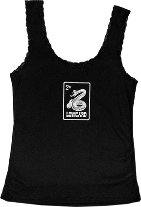 LOWCARD RATTLER CARD LACE TRIMMED TANK TOP XSMALL BLK