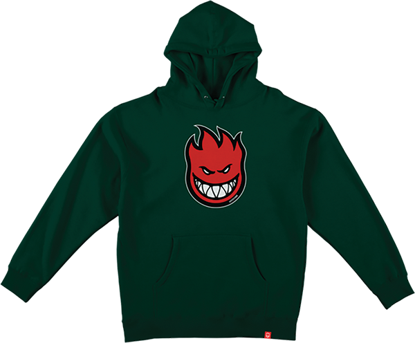 SPITFIRE BIGHEAD FILL YOUTH HOODIE SWEATSHIRT LARGE ALPINE GRN/BLK/RD/WT