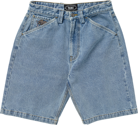 REAL STREET CLEANER DENIM SHORTS 34 LT.BLEACH WASH