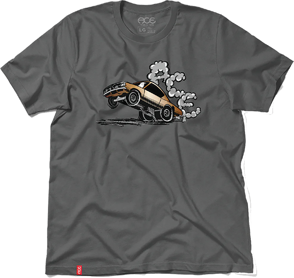 ACE BURNOUT SS TSHIRT MEDIUM CHARCOAL