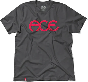 ACE RINGS SS TSHIRT MEDIUM SLATE/RED