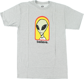 ALIEN WORKSHOP BELIEVE SS SMALL HEATHER GREY/YEL/RED