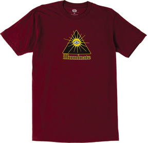 ALIEN WORKSHOP ILLUMINATE SS TSHIRT SMALL MAROON
