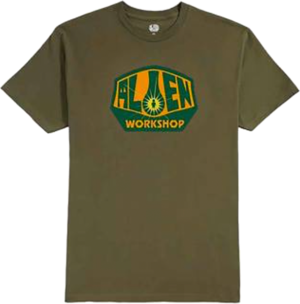 ALIEN WORKSHOP OG LOGO SS TSHIRT SMALL OLIVE/GOLD/GRN