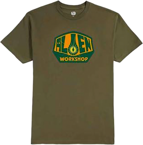 ALIEN WORKSHOP OG LOGO SS TSHIRT LARGE  OLIVE/GOLD/GRN