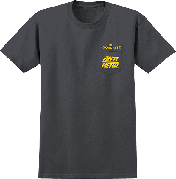 ANTI HERO TRY CONCRETE SS TSHIRT MEDIUM CHARCOAL