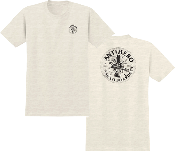 ANTI HERO ENGINEERING SS TSHIRT L-HEATHER CREAM/BLK