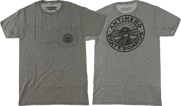 ANTI HERO STAY READY DBL POCKET SS TSHIRT SMALL ATHLETIC HEATHER