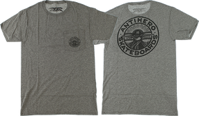 ANTI HERO STAY READY DBL POCKET SS TSHIRT MEDIUM ATHLETIC HEATHER