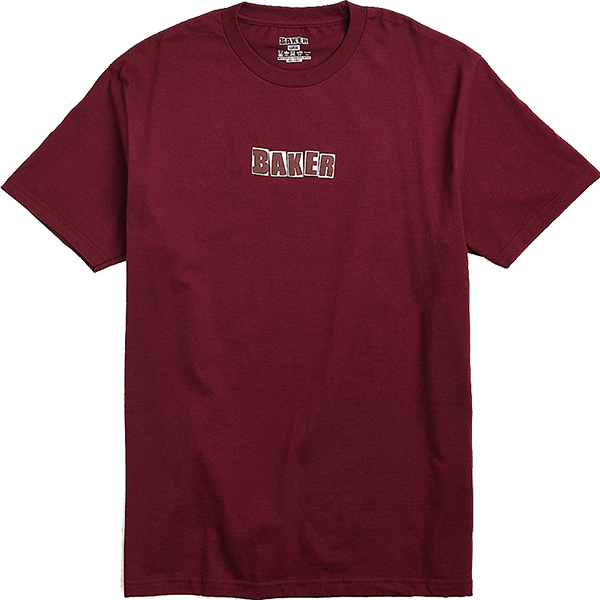 BAKER BRAND LOGO SS MEDIUM BURGUNDY