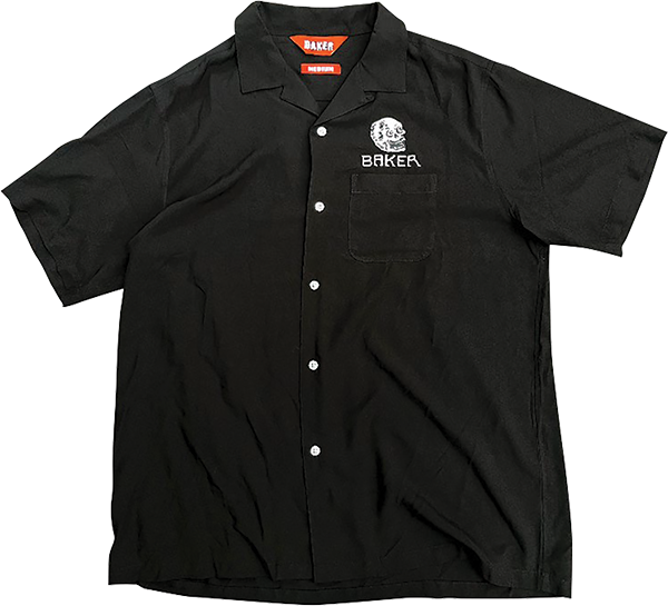 BAKER SKULLS SS TSHIRT BUTTON UP XLARGE BLK