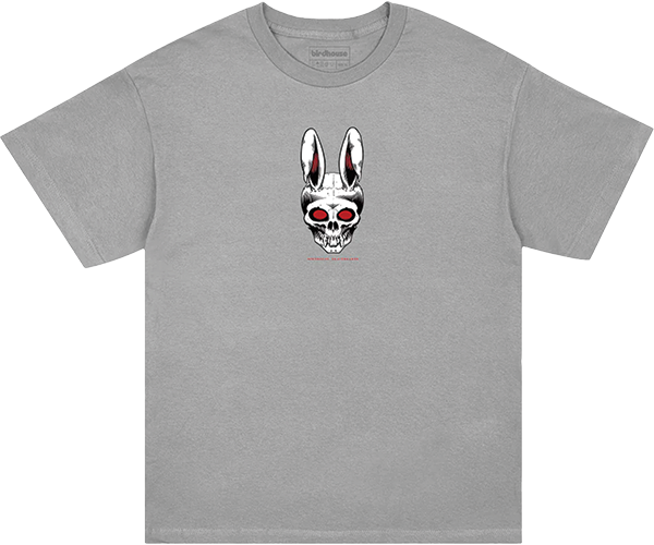 BIRDHOUSE RABBIT SKULL SS LARGE HEATHER GREY