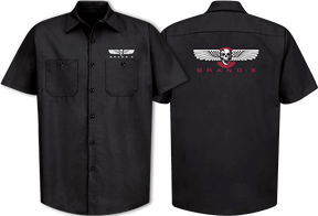 BRAND-X WINGS SS BUTTON UP WORK SHIRT MEDIUM BLK