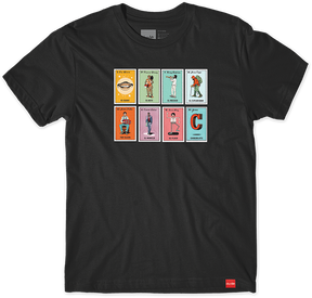 CHOCOLATE LOTERIA CARD SPREAD SS TSHIRT MEDIUM BLACK