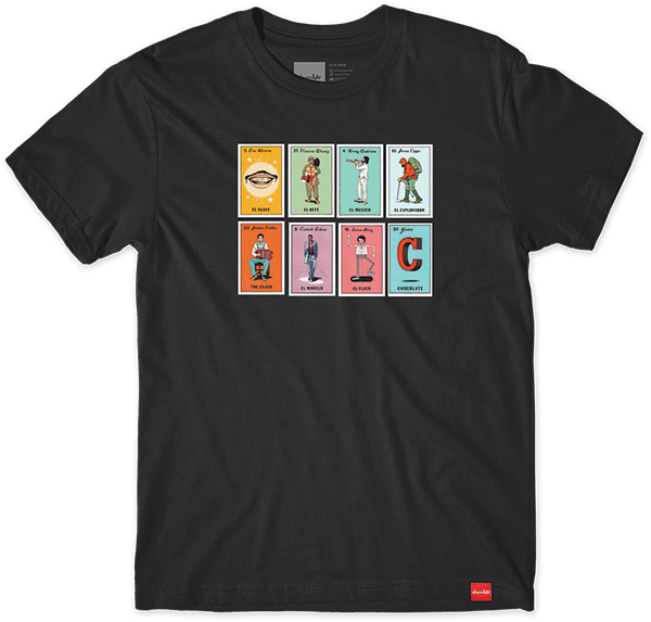 CHOCOLATE LOTERIA CARD SPREAD SS TSHIRT LARGE BLACK