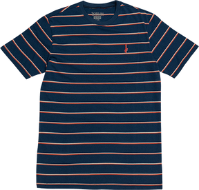 DEATHWISH GANG LOGO STRIPE SS XLARGE NAVY