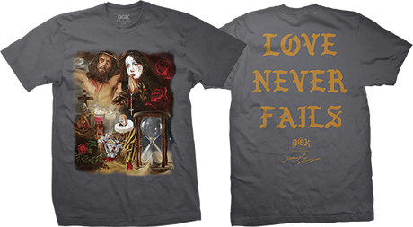 DGK GODFITTI NO LLORES SS TSHIRT LARGE CHARCOAL