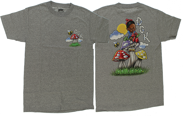 DGK TRIPPY MATH SS TSHIRT SMALL HEATHER GREY