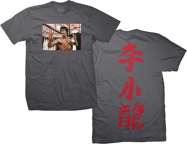 DGK BRUCE LEE FOCUS SHORT SLEEVE TSHIRT XXL CHARCOAL