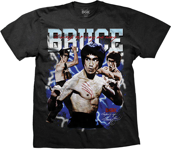DGK BRUCE LEE IMMORTALITY BOXY SHORT SLEEVE TSHIRT MEDIUM BLACK