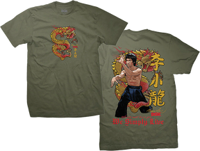 DGK BRUCE LEE LIL' DRAGON SHORT SLEEVE TSHIRT XLARGE MILITARY GREEN