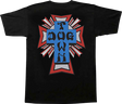 DOGTOWN CROSS LOGO SS SMALL BLACK/BLUE/RED/GREY