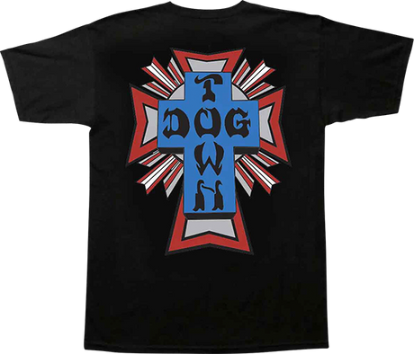 DOGTOWN CROSS LOGO SS SMALL BLACK/BLUE/RED/GREY