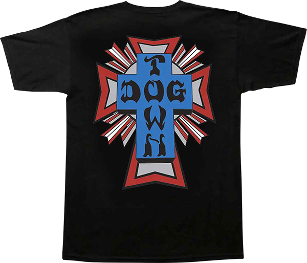 DOGTOWN CROSS LOGO SS SMALL BLACK/BLUE/RED/GREY
