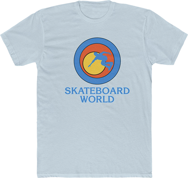 45RPM SKATEBOARD WORLD SS TSHIRT SMALL LT. BLUE