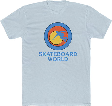 45RPM SKATEBOARD WORLD SS TSHIRT LARGE  LT. BLUE