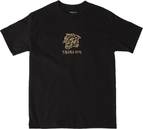5BORO DEMON CAT SHORT SLEEVE TSHIRT MEDIUM BLACK/PEACH