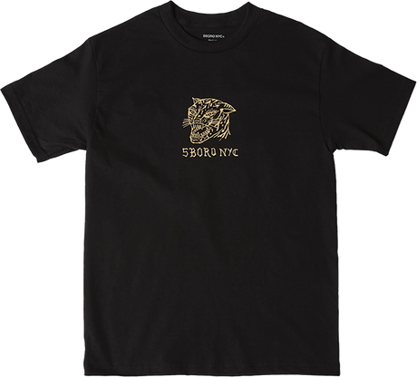 5BORO DEMON CAT SHORT SLEEVE TSHIRT MEDIUM BLACK/PEACH