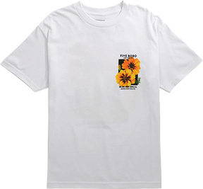5BORO YELLOW FLOWER SS TSHIRT SMALL WHITE