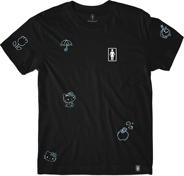 GIRL ALL OVER SS TSHIRT SMALL-BLACK