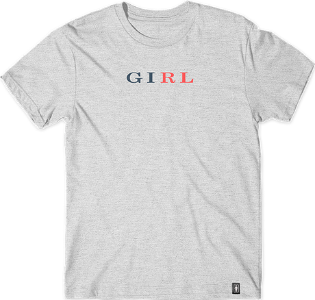GIRL LETTERPRESS TSHIRT SS TSHIRT MEDIUM ASH
