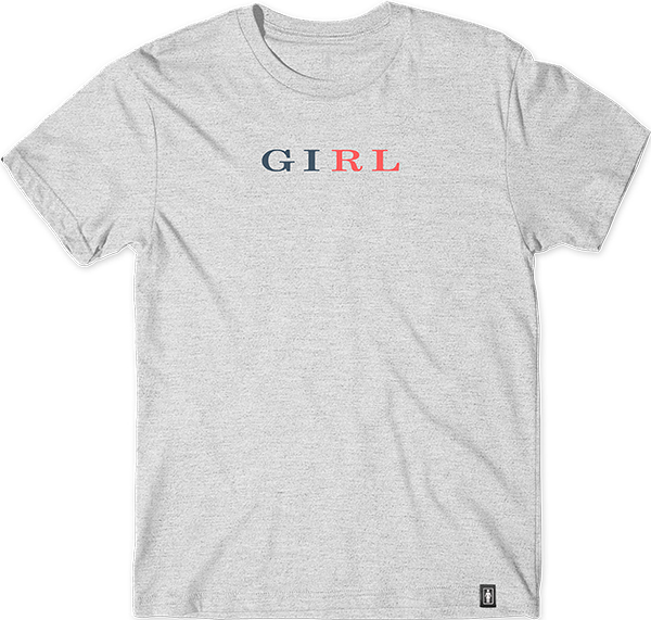GIRL LETTERPRESS TSHIRT SS TSHIRT MEDIUM ASH