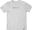 GIRL LETTERPRESS TSHIRT SS TSHIRT LARGE  ASH