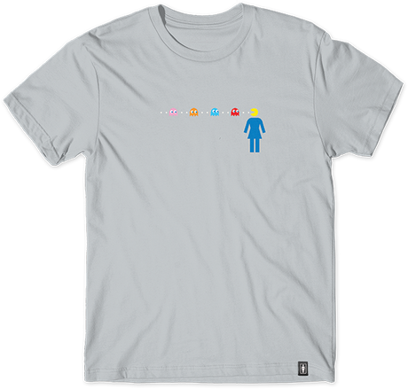 GIRL OG PAC-MAN MAZE SS TSHIRT SMALL SILVER