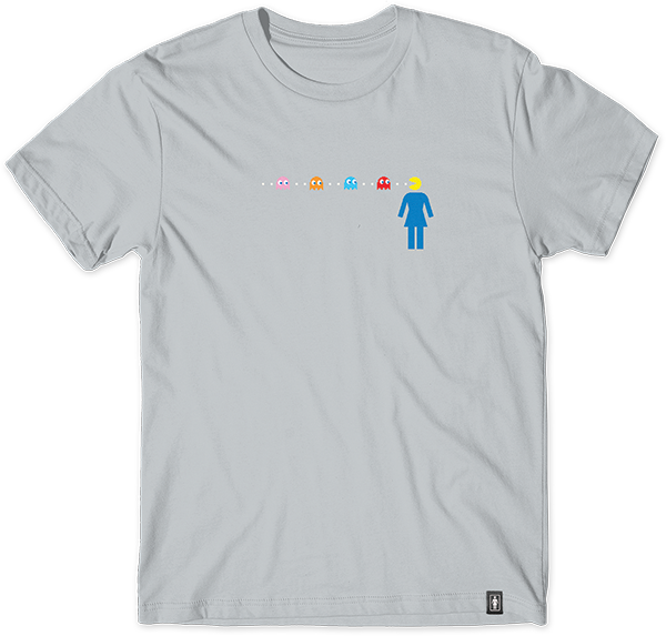 GIRL OG PAC-MAN MAZE SS TSHIRT SMALL SILVER