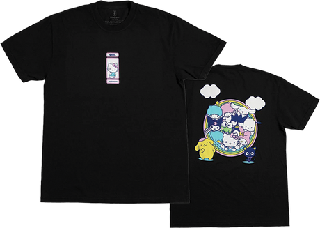GIRL RAINBOW CIRCLE SHORT SLEEVE TSHIRT SMALL BLACK