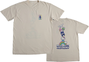 GIRL RAINBOW STACKED SHORT SLEEVE TSHIRT MEDIUM CREAM