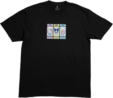 GIRL RAINBOW TRIPLE OG SHORT SLEEVE TSHIRT LARGE BLACK