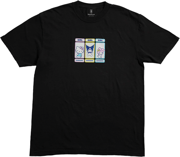 GIRL RAINBOW TRIPLE OG SHORT SLEEVE TSHIRT LARGE BLACK